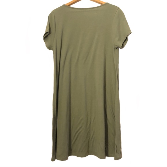Poof Strappy T Shirt Dress Flowy V neck Modest - Picture 3 of 6
